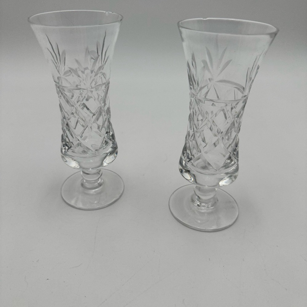 Vintage pair of glass by Royal Brierley Crystal Bruce